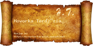 Hovorka Terézia névjegykártya