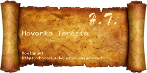 Hovorka Terézia névjegykártya